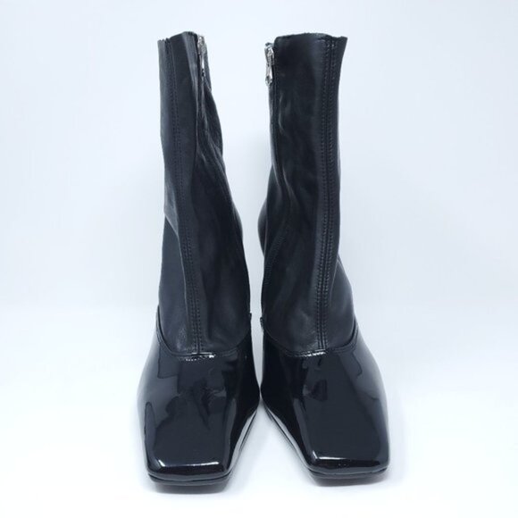 L'INTERVALLE Orabelle Black Patent Leather Stiletto Ankle Boots EU 40/US 9-9.5 - Picture 4 of 10